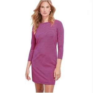 Brand New Vineyard Vines Sankaty Striped UPF50+ Dress Navy Red Medium Feeder